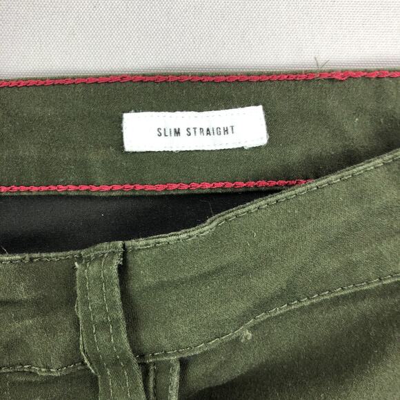 TWICE Jeans Mens 34x30 (Actual 32x28) Slim Straight Leg Dark Green Mid Rise - Picture 4 of 12